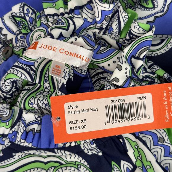 Jude Connally Top Women XS Paisley Mylie Ruffle Mock Neck Made Floral Office NEW - Picture 3 of 11